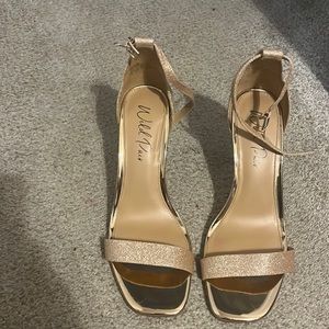Rose gold strap heels. Only worn once!